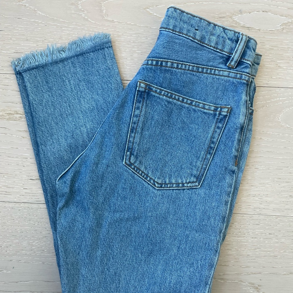 Monki 24” Kimono Raw Hem Jeans